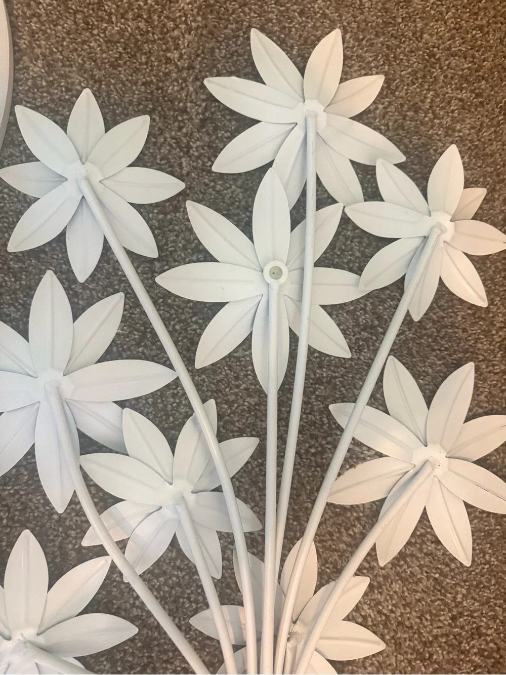 White Rustic Metal Flower Wall Accent and children’s room sign - Home Accents